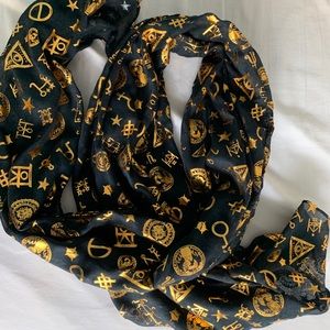 Fanatic Beasts Black and Metallic Gold Scarf